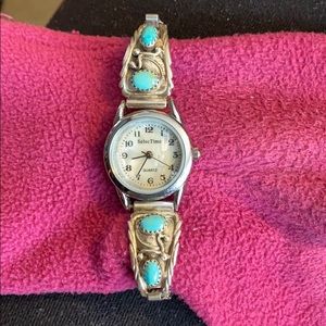 pretty New Mexico watch with turquoise stones